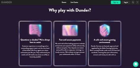Dunder casino screenshot 3
